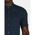 thumbnail image 4 of George Men's & Big Men's Short Sleeve Poplin Button-Up Shirt, Sizes S-3XL, 4 of 5