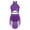 Purple, variant on MSemis Kids Girls Lyrical Dance Costume Halter Modern Contemporary Dance Dress Burgundy 14