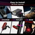 thumbnail image 6 of RONY 2000 Lumen Bike Light Set: Super Bright Bicycle Headlight Rechargeable Bike Headlight and Tail Light Set IPX5 Waterproof for Night Riding Camping, 6 of 8