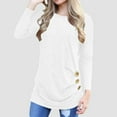 thumbnail image 2 of Chbgutlmr Tops for Women Button Ruched Long Sleeve Crewneck Casual Stylish Comfy Fall Blouses Shirts, 2 of 6