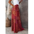 thumbnail image 4 of Falda larga plisada con estampado floral bohemio para mujer, falda de playa, falda informal, 4 of 6