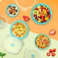 thumbnail image 6 of Silicone Collapsible Food Storage Containers-Prep/Storage Bowls with Lids – Set of 4 Round Silicone Lunch Containers – Microwave and Freezer Food Containers (Blue), 6 of 8