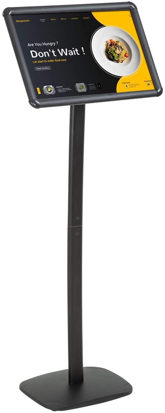 Poster Stand Holder 11x17 Inches Adjustable Pedestal Sign Aluminum Snap Open