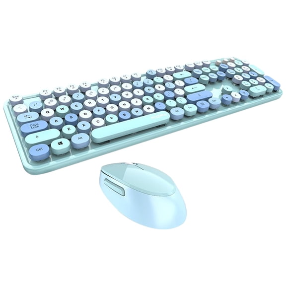 SeekLGT Wireless Keyboard Retro Typewriter Keycaps USB Receiver 104 Keys Multimedia Ergonomic Compact Shape Cute Keyboard for PC Laptop Desktop