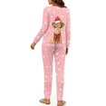 thumbnail image 3 of DISNIMO Christmas Women's Pajama Set Highland Cattle Snwoflake Printed Long Sleeve Sleepwear with Hair Band 4 Piece Pj Set Loose Fit Nightwear with Long Pajama Pants, M, 3 of 7