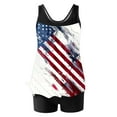 thumbnail image 3 of American Patriotic Swimsuit Tops Adjustable Straps Crew Neck Blouse Sleeveless Summer Swimwear 4th July Swim Top USA Flags Tankini Slim Fit Blouses, 3 of 6