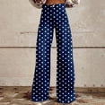 thumbnail image 2 of Bovemsi Wide Leg Pants Woman High Waist Patterned Lightweight Loose Fit Casual Colorful Trouser Jeans Travel Pants, 2 of 9