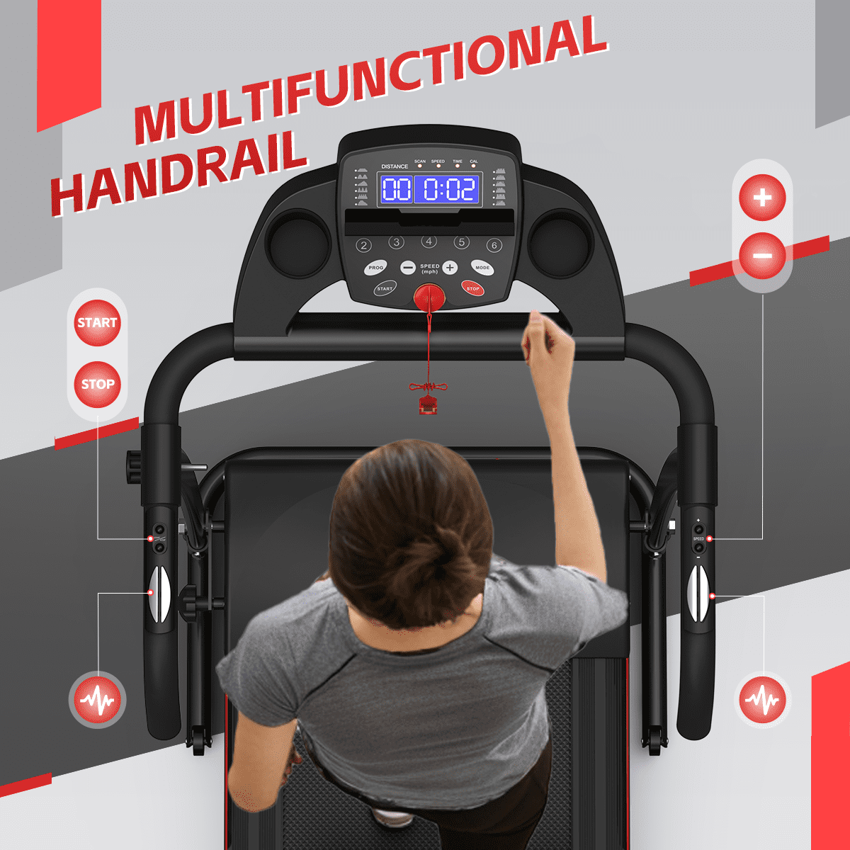 FLIMDER Walking Pad with Handle Bar, Foldable Treadmill 2.5HP Treadmill Under Desk 265 Lbs Capacity 2-in-1 Walking Treadmill Pad with Remote Controller for Home Office