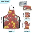 thumbnail image 3 of Christmas Reindeer Yellow Bell Shape Flowers Apron Set with Oven Mitts Pot Holders Set of 5 Kitchen Stuff Accessories, 3 of 6