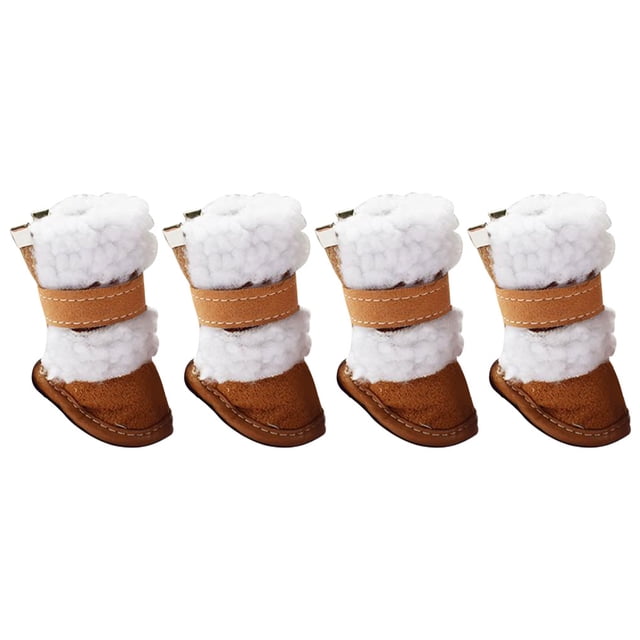 Methold Botas para mascotas Lluvia Nieve Zapatos para cachorros Calzado para mascotas antideslizante a prueba de frío Ropa para mascotas caqui cinco Methold PT000052-15