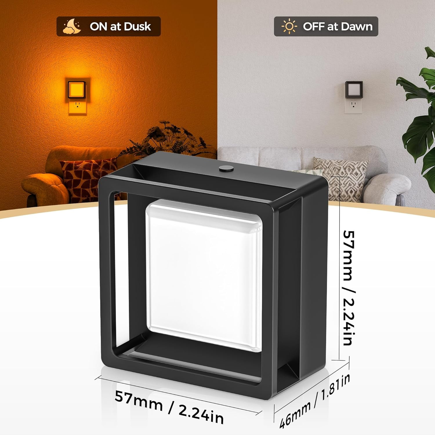 BIBEARBIBEAR LED Night Light, Night Lights Plug Into Wall [2 Pack] with Dusk-to-Dawn Sensor, Dimmable Nightlights, Adjustable Brightness for Bathroom, Hallway, Bedroom,Kids Room,Stairway,3CCT