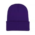 thumbnail image 4 of Hat Knitted Hat Men's and Women's Pullover Hat Candy Color Wool Hat Ear Warm Bright Color Hat Solid Color Spring Autumn Winter Hat, 4 of 6