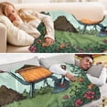 thumbnail image 5 of Camping Quilt Ultralight 70*55in Flannel Fabric Ultra-soft, Warm and Lightweight Camping Blanket Packable Fluorescent Blanket Minimalist Holiday Gifts Shovel, 5 of 8