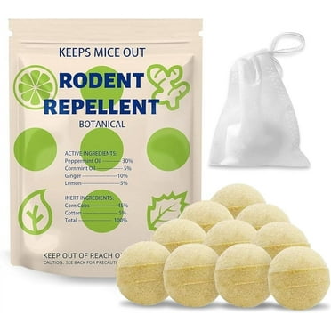 Tasajee Mouse Repellent Balls, Peppermint Oil, Indoor Rodent Deterrent, 10 Balls, Yellow Pack