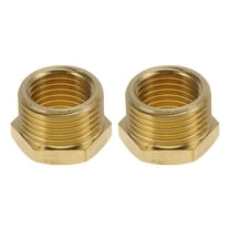 Unique Bargains Brass Pipe Fitting 1/4"Female x 3/8"Male Reducer Hex Bushing 25/64" 2 Pcs