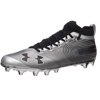 NEW Mens Under Armour UA Spotlight MC Football Cleats Silver/Black Sz 9 M