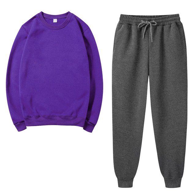 Besolor Ensemble 2 Pcs pour Femmes Survêtements Décontractés Chandail Col Rond Chandail en Molleton et Pantalons de Jogging Ensembles d'Entraînement Survêtements