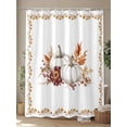 thumbnail image 4 of Fsddascl Grey Fall Shower Curtain Set - 72" x 78" Washable Bathtub Curtain with 12 Hooks, Thanksgiving Maple Leaf Harvest Botanical Waterproof Fabric Stall Shower Curtains for Bathroom/Bathtub Décor, 4 of 6