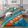 thumbnail image 1 of Erosebridal Ensembles de Couvre-Lit Rugby Format Simple pour Garçons, Courtepointe de Lit Sport à Rayures, Décor de Jeu de Football (Miami), 2 Pcs, 1 of 5