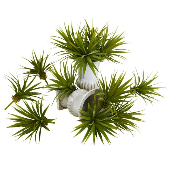Nearly Natural 6" Mini Spiky Agave Succulent Artificial Plant (Set of 12), Green