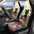 thumbnail image 3 of FOR U DESIGNS Cat Daisy Pattern Automotive Seat Cover 4 Pieces Non-Fading Front Split Rear Bench for Car Scratch-Resistant Low Back Front Seat Covers Automotive Accessories, 3 of 7