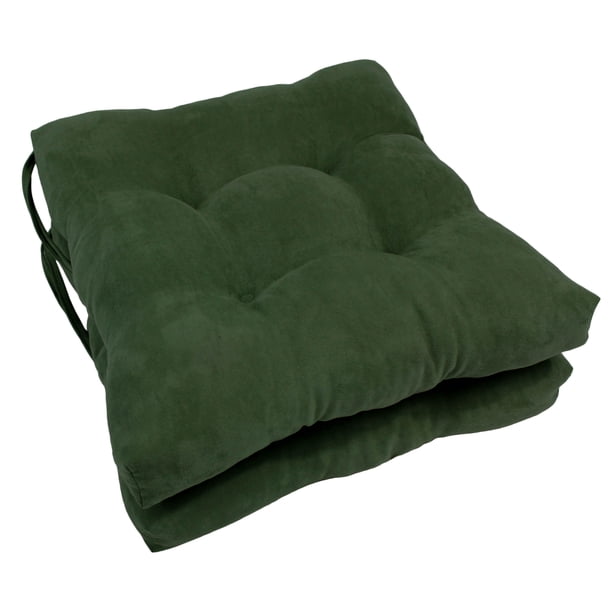 Cojines de silla acolchados cuadrados de micro gamuza sólida de 16 pulgadas (juego de 2) - verde cazador Blazing Needles 916x16SQ-T-2CH-MS-HG