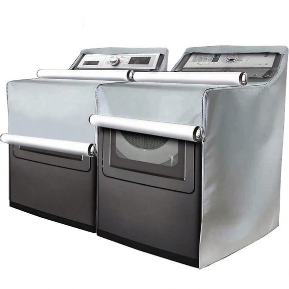 2 Pack Outdoor Washer And Dryer Covers For The Top Waterproof Dustproof Washing Machine Cover With Zipper Fits Top And Front Load Machines Washer Dryer Cover Washer Covers 2 Pack Platinum