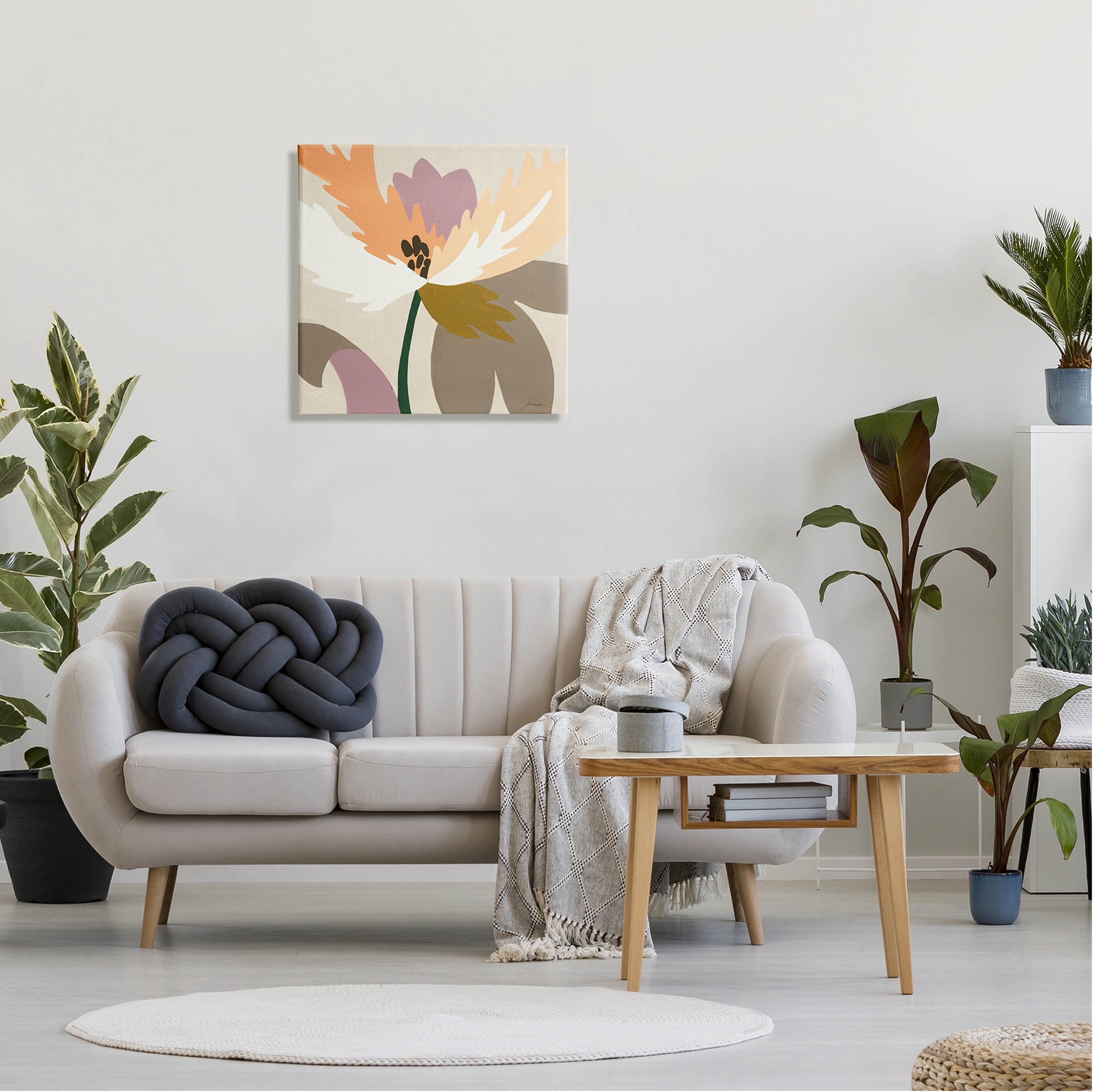 Stupell Industries Geometric Flower Petal Shapes Graphic Art Gallery Wrapped Canvas Print Wall Art, Design by Liz Jardine