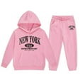 thumbnail image 2 of Hoodie Outfits Fall 2 Pieces Long Sleeve Hoodie And Sweatpants Outfits Athletic Preppy Clothes, 2 of 4