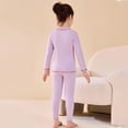 thumbnail image 4 of EnJoCho Girls Boys Cotton Thermal Underwear Set Teens Kids Long Winter Base Layer Tops Pants 2 Piece Casual Clothing Thermal Set Loung𝖾wear, 4 of 5