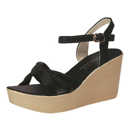 

KI-8jcuD Black Tennis Shoes Women Wedges Thick Bohemian Sandals Women Toe Bottom Shoes Peep Solid Flatform Women S Wedges Women Office Shoes Wedges Wedge Heel Boots For Women Tall Strap Low Wedge Sa