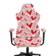 thumbnail image 3 of Whosucclay Pink Love Heart Print Gaming Chair Slipcover with Armrest Covers Universal Easy to Install Stretch Seat Chairs Cover for Computer Reclining Racing Gamer Chair Valentine's Day Decor, 3 of 8