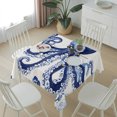 thumbnail image 6 of Navy Blue Octopus Coastal Table Cloth Waterproof Tablecloths, Nautical Summer Beach Ocean Tablecloth Dining Table Cover for Kitchen Party Tabletop Outdoor, Square Tablecloth 54x54 Inch, 6 of 9
