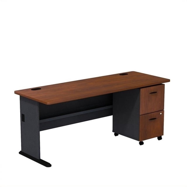 Bush Business Furniture Series A 72" Desk with Assembled Pedestal