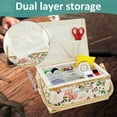 thumbnail image 5 of Sewing Basket with Accessories Practical Sewing Basket Organizer with Removable Tray Portable Sewing Box Vintage Sewing Supplies Basket for Needles Thread Sewing Mending, 5 of 10