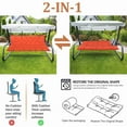thumbnail image 4 of Swing Replacement Cushions,Porch Swing Cushions with Backrest,Outdoor Swing Cushions 2-3 Seater Waterproof Bench Pad Cushions, Recliner Seat Cushions for,Patio,Backyard (Orange,47x40in), 4 of 7
