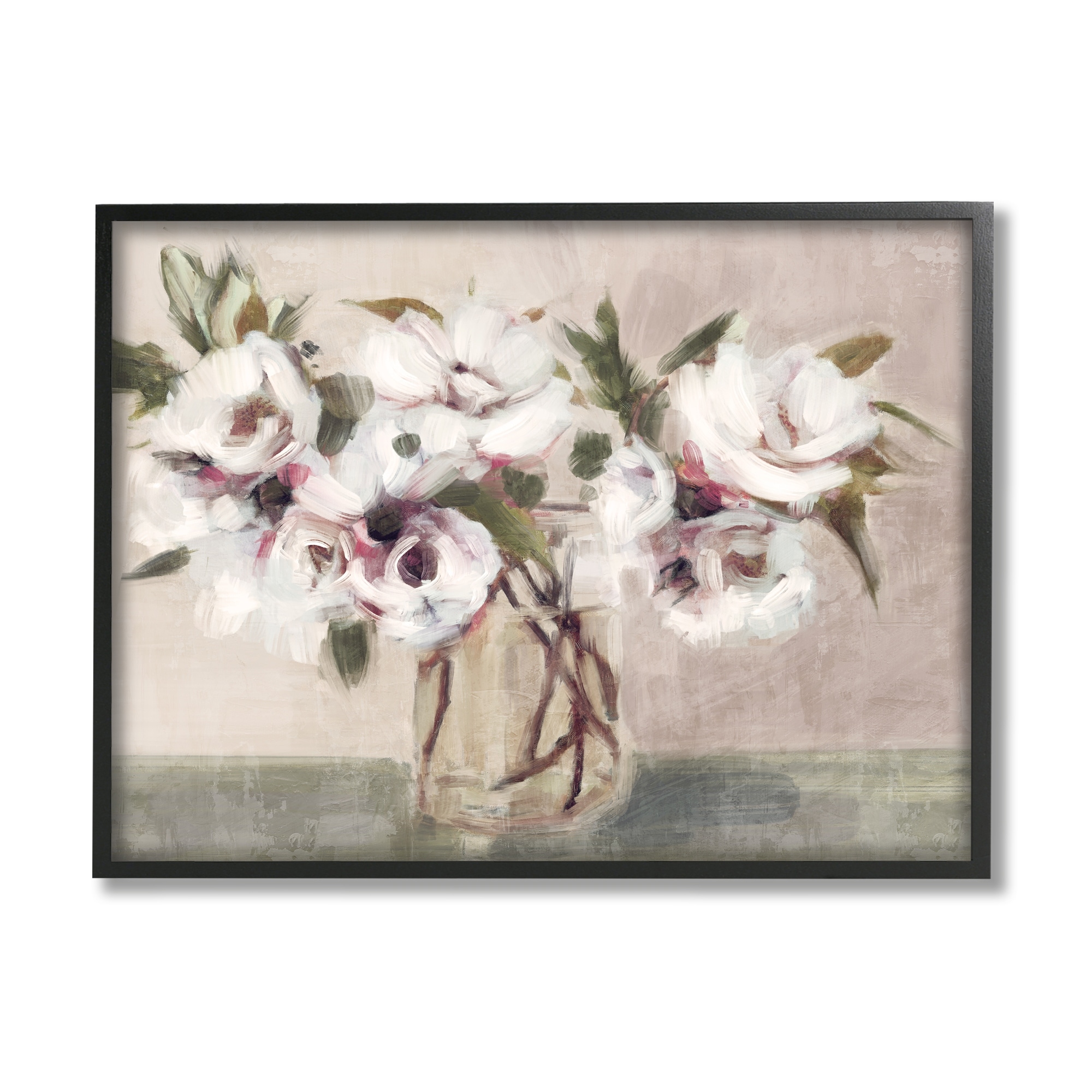 Stupell Industries Traditional White Blooms Bouquet Botanical & Floral Painting White Framed Art Print Wall Art