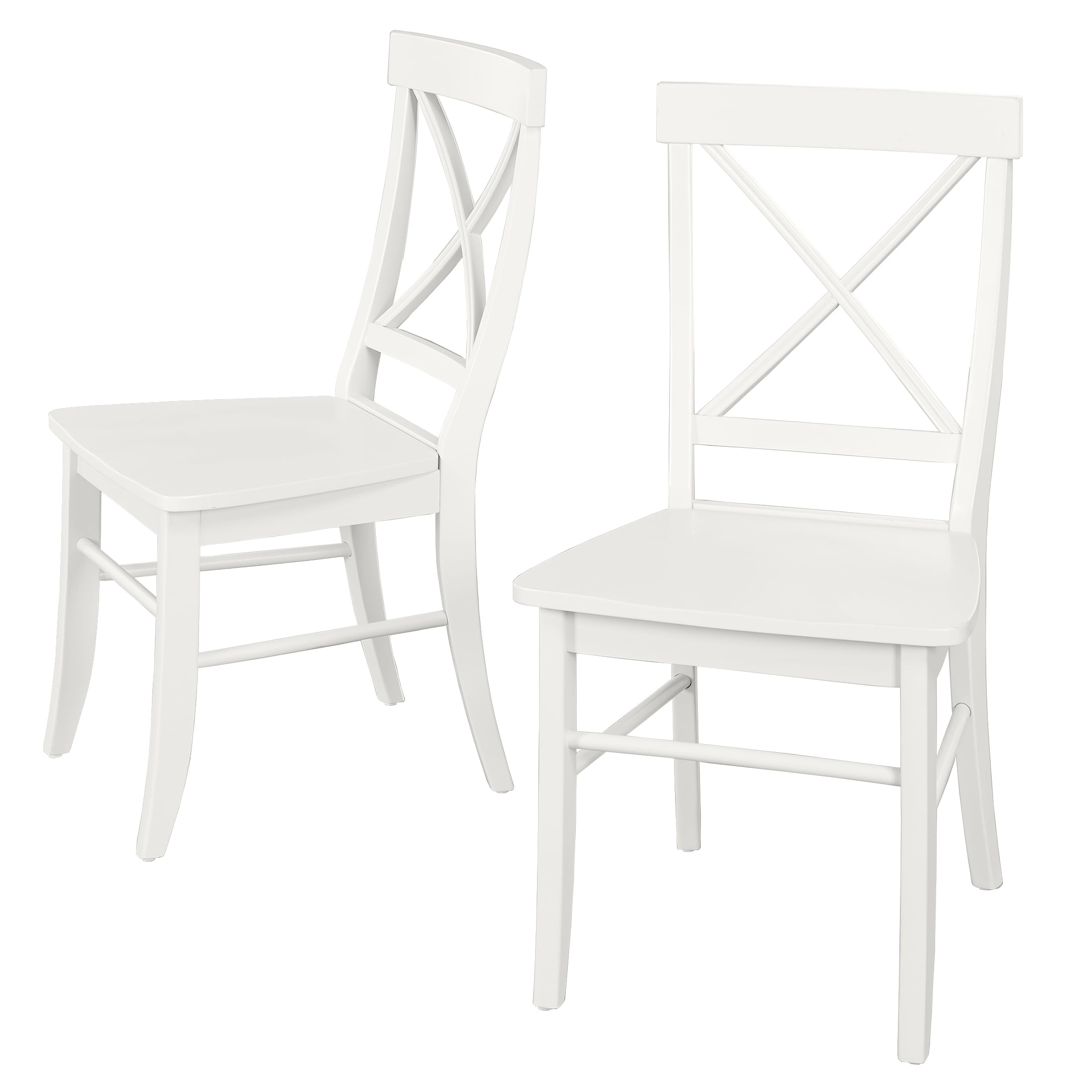 Simple Living Albury Dining Chairs (Set of 2) Side Chairs White Painted Rubberwood Nautical & Coastal, Traditional