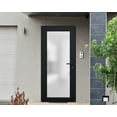 thumbnail image 2 of Front Exterior Prehung Metal-Plastic Door Frosted Glass / Manux 8102 Matte Black / Office Commercial and Residential Doors Entrance Patio Garage 30" x 80" Left-hand Inswing, 2 of 6