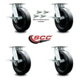 thumbnail image 2 of 8 Inch Kingpinless Polyolefin Wheel Swivel Caster Set with Brake and Swivel Lock, 2 of 2