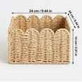 thumbnail image 2 of Scalloped Basket, Paper Rope Woven Storage Basket, Decorative Organizer Bin for Kitchen Pantry Shelf and Bathroom, 9.4 X 9.4 X 5.5 in, Easter Decor Basket, Valentines Day Gifts for Home A, 2 of 5