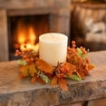 thumbnail image 6 of Honmine Mini Artificial Fall Candle Wreath, Small Floral Ring for Pillar Candles, Thanksgiving Home Table Decor 8 Inch for Centerpiece, Mantel, 6 of 6