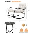 thumbnail image 3 of 3 Pieces Outdoor Conversation Set, Metal Patio Bistro Set with 2 Outdoor Rocking Chairs and Side Table, Patio Furniture Set with Cushions for Apartment, Porch, Balcony, Poolside, Dark Grey, 3 of 7
