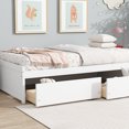 thumbnail image 2 of Bed Frame Twin Size Bed with 2 Drawers, Solid Rubber Wood Bed,White,Platform Bed Frame, 2 of 13