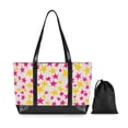 thumbnail image 7 of FORMRS Canvas Laptop Tote Bag for Women with 15.6" Computer Compartments Shoulder Handbag, Beige Stars, 7 of 7