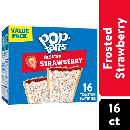 best if used by: 07/07/2025 Pop-Tarts Frosted Strawberry Instant Breakfast Toaster Pastries  27 oz  16 Count Box