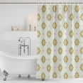 thumbnail image 2 of Shower Curtain Bathroom Set Vintage Abstract Flower Waterproof Fabric Shower Curtains with Grommets&Hooks, Geometric Yellow Blue Floral Privacy Bath Curtain for Bathtub 36x72in, 2 of 9