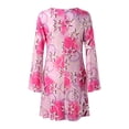 thumbnail image 6 of Dresses for Women 2025 Elegant Classy Halloween Fashion Printed Dress 70S Hippie Disco Long Sleeve Sun Dress Pink S, 6 of 6