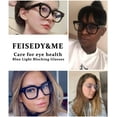thumbnail image 6 of FEISEDY Retro Square Thick Big Frame Blue Light Blocking Reading Glasses Anti Glare Digital Eyestrain Reader B2523 Black 2.00x, 6 of 11