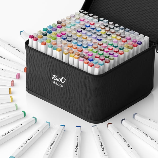 Marcadores de alcohol DTXDTech, 168 colores, juego de doble punta con bolsa